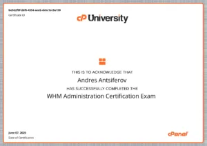 WHM Administration Certification Exam