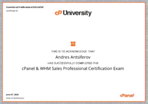 cPanel & WHM Sales Professional Certification Exam