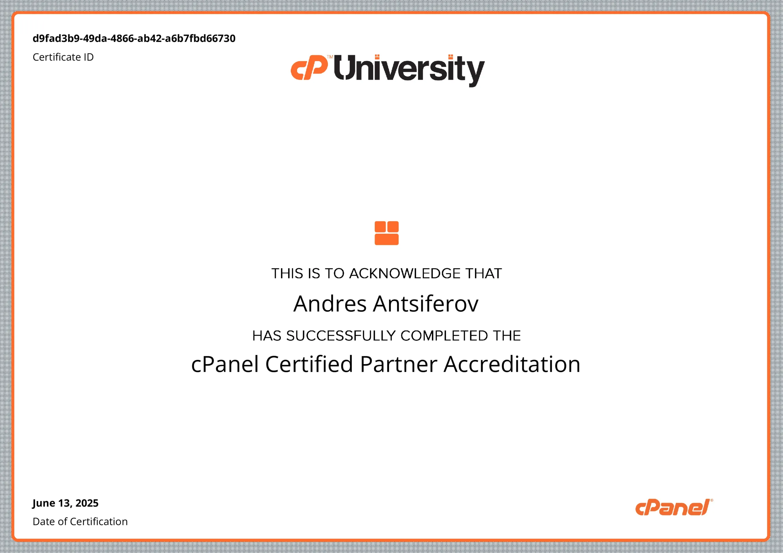 cPanel Certified Partner Accreditation