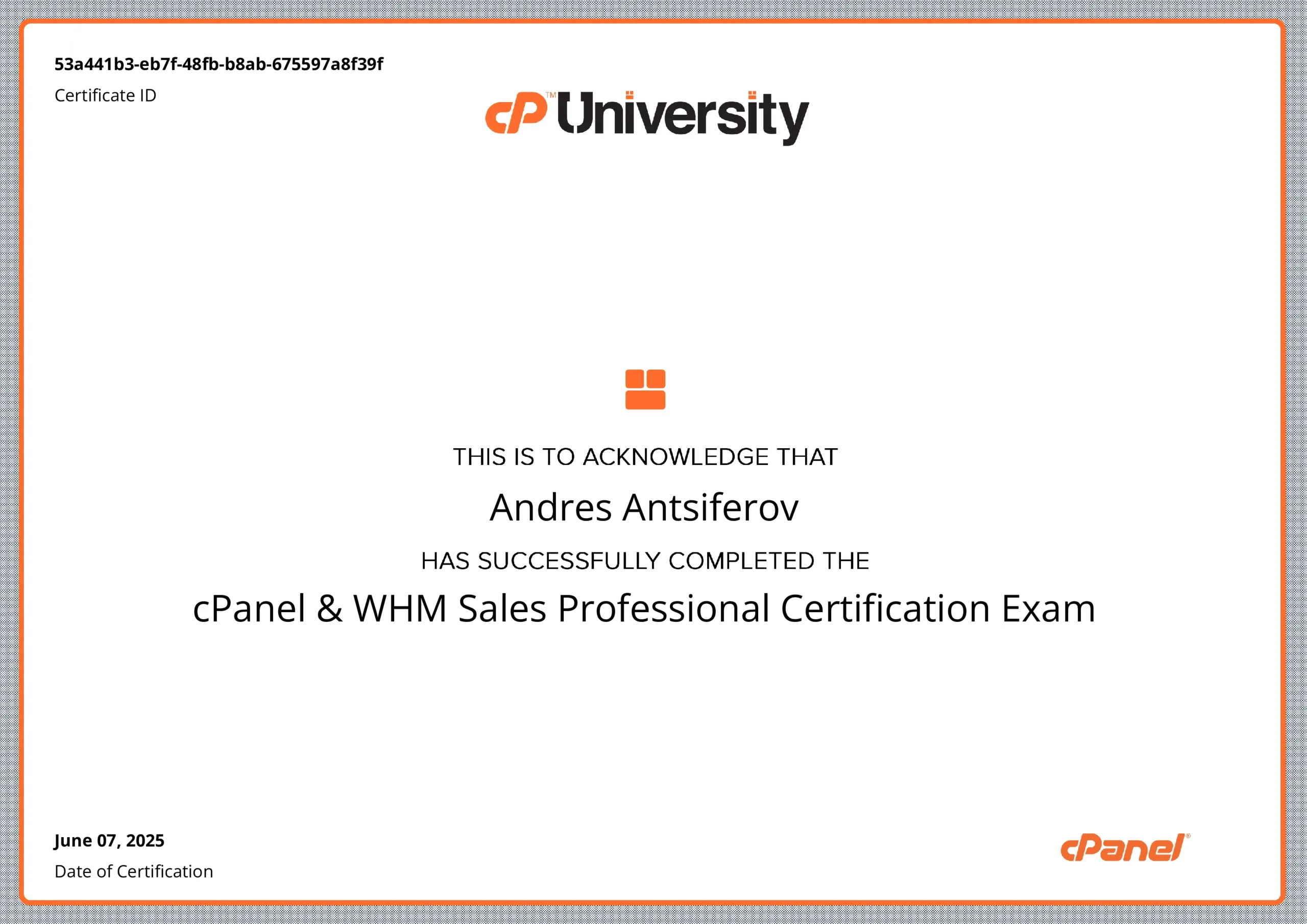 cPanel & WHM Sales Professional